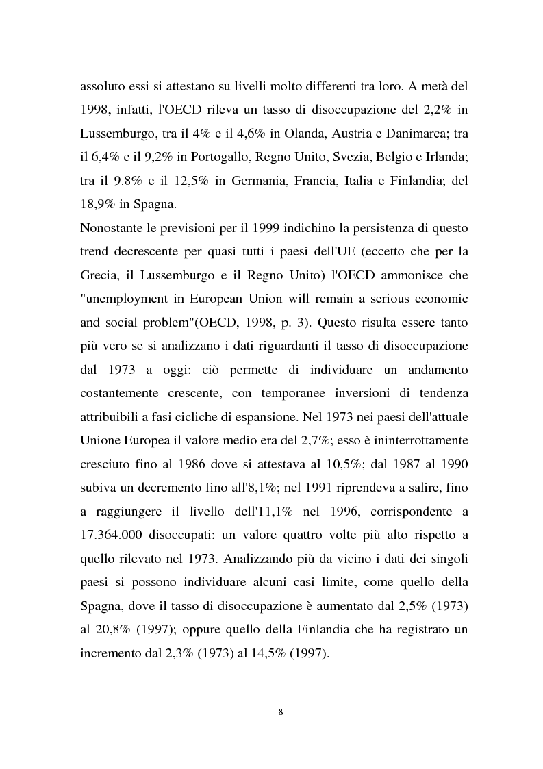 Anteprima della tesi: La disoccupazione strutturale e la gestione del tempo di lavoro in Europa, Pagina 2
