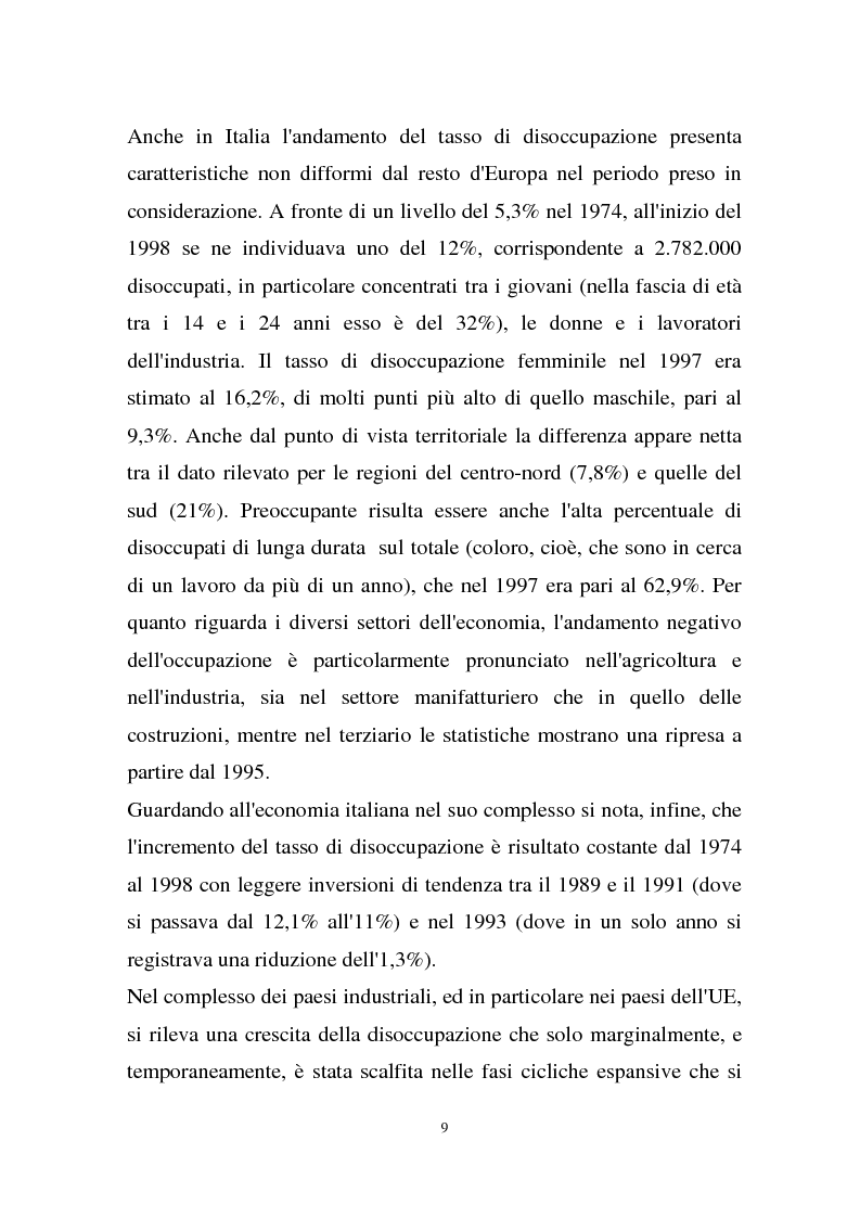 Anteprima della tesi: La disoccupazione strutturale e la gestione del tempo di lavoro in Europa, Pagina 3