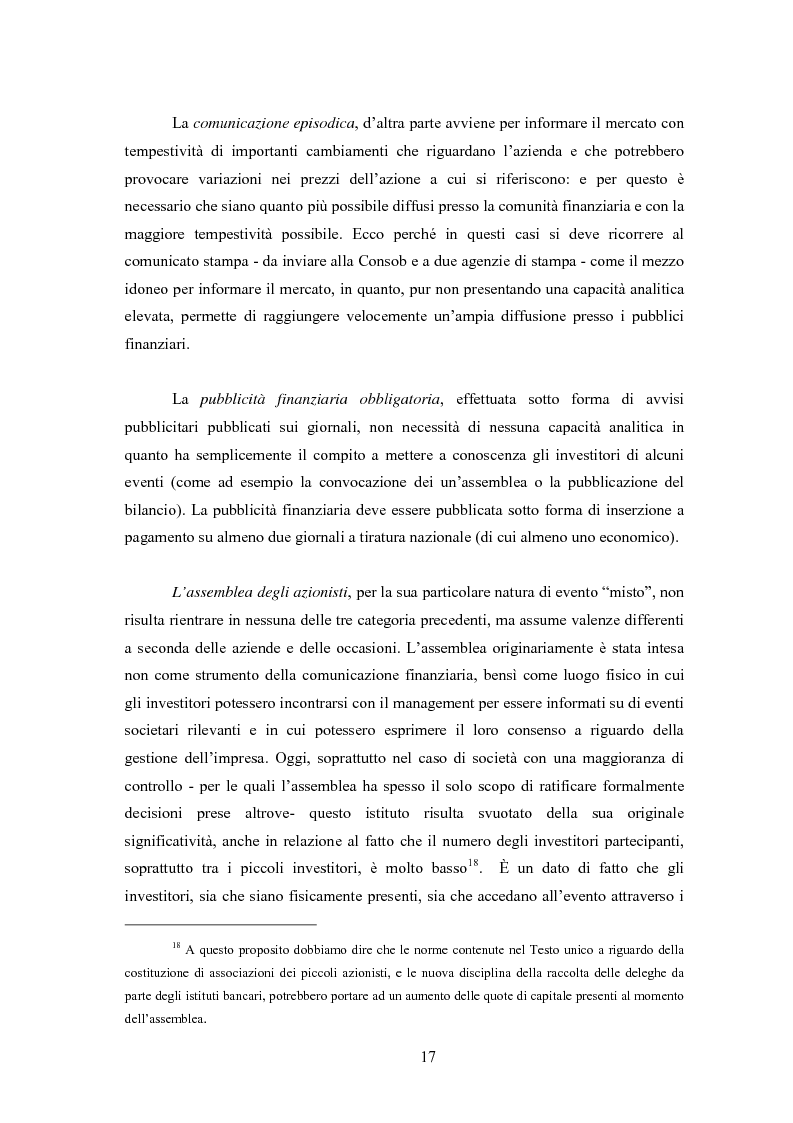 Anteprima della tesi: Comunicazione, immagine e valore d'impresa. Oltre la disclosure: la comunicazione finanziaria come mezzo per costruire la percezione del valore di mercato dell'impresa, Pagina 14