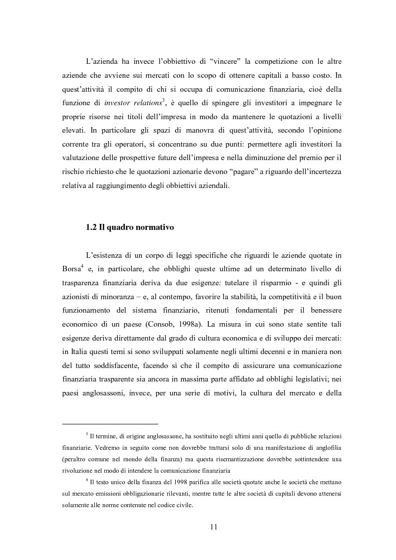 Anteprima della tesi: Comunicazione, immagine e valore d'impresa. Oltre la disclosure: la comunicazione finanziaria come mezzo per costruire la percezione del valore di mercato dell'impresa, Pagina 8