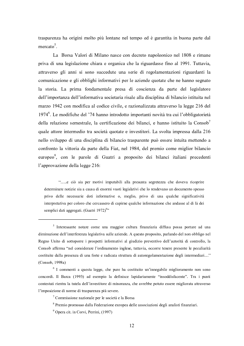 Anteprima della tesi: Comunicazione, immagine e valore d'impresa. Oltre la disclosure: la comunicazione finanziaria come mezzo per costruire la percezione del valore di mercato dell'impresa, Pagina 9