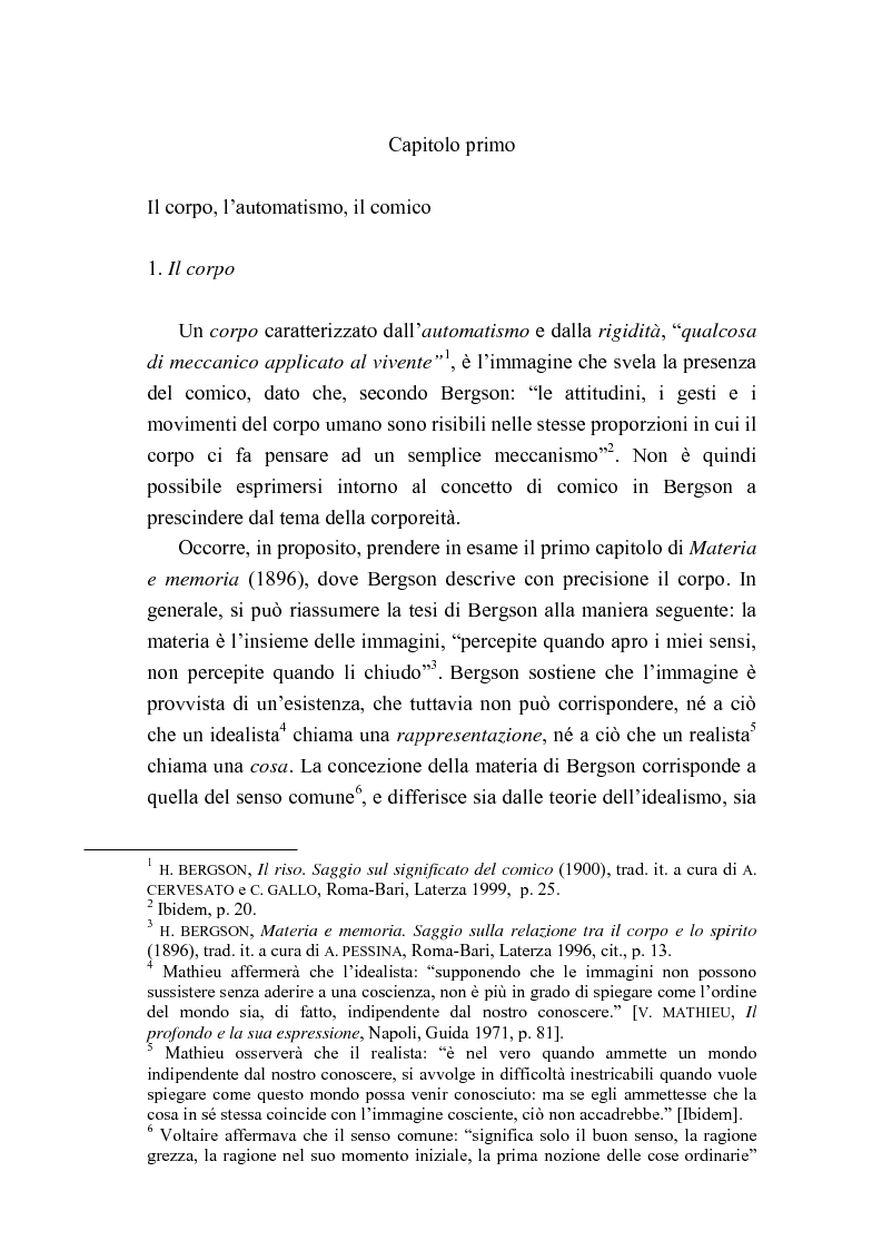 Anteprima della tesi: Intorno al concetto di comico in Henri Bergson, Pagina 4