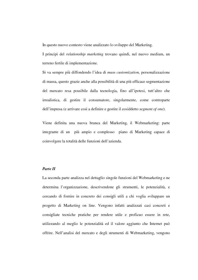 Anteprima della tesi: Organizzazione delle funzioni del Webmarketing, Pagina 2