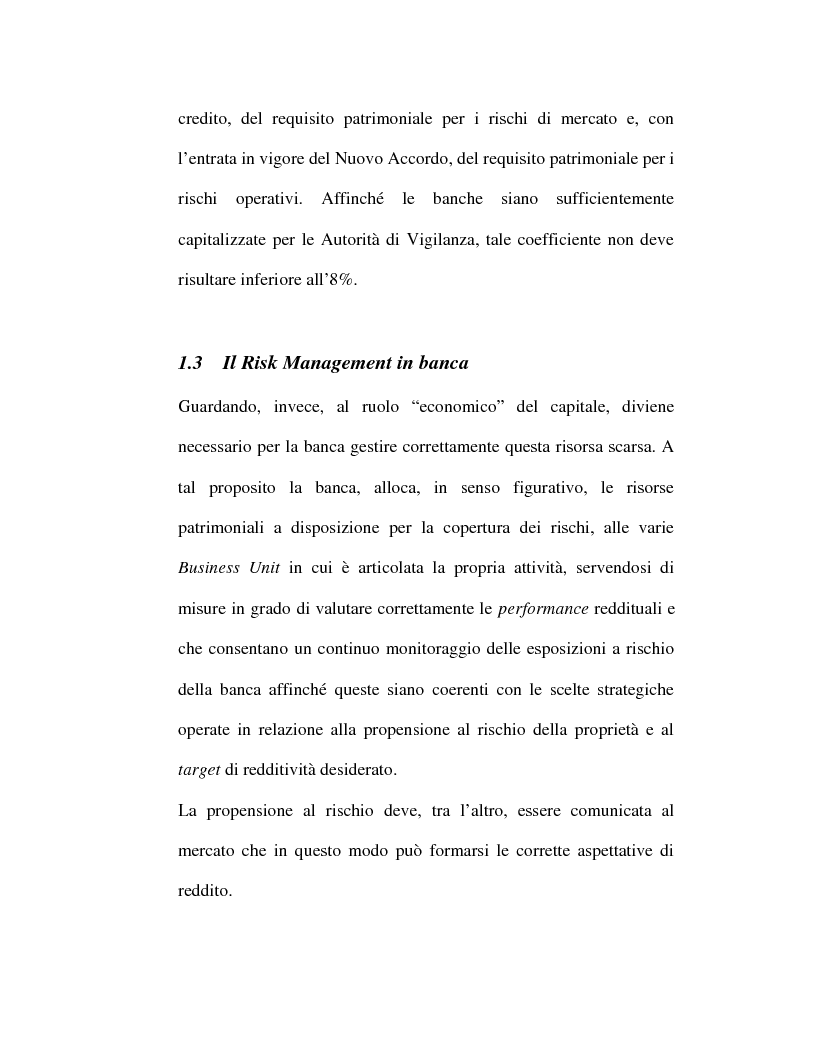 Anteprima della tesi: Riflessi organizzativi delle strategie di gestione dei rischi nelle imprese bancarie: i rischi operativi, Pagina 14