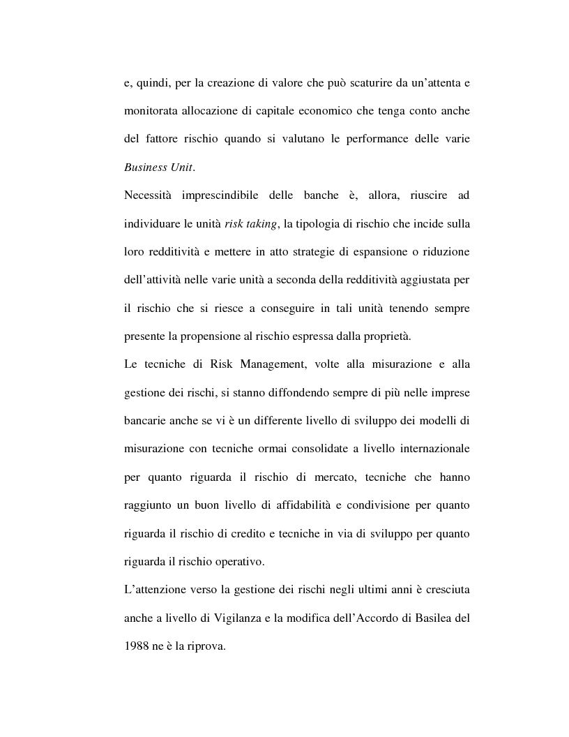 Anteprima della tesi: Riflessi organizzativi delle strategie di gestione dei rischi nelle imprese bancarie: i rischi operativi, Pagina 2