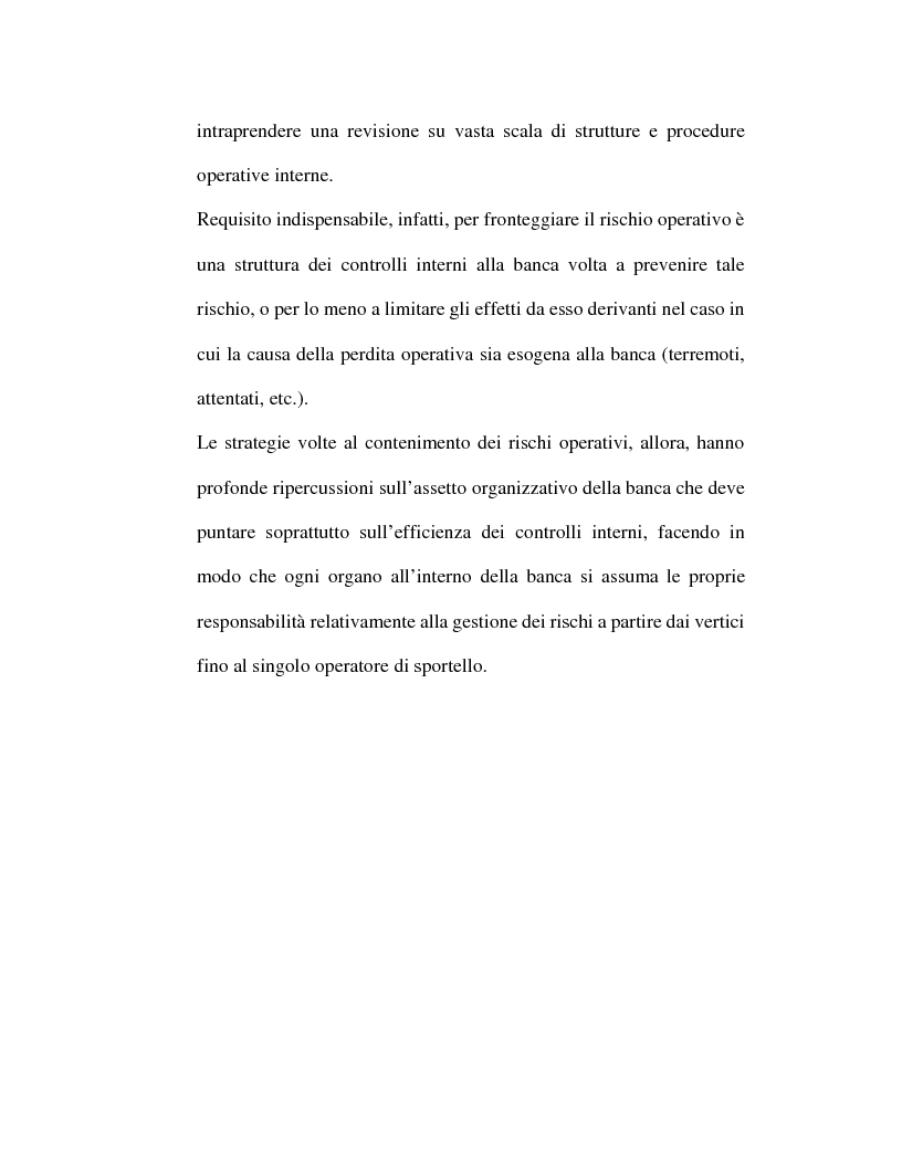 Anteprima della tesi: Riflessi organizzativi delle strategie di gestione dei rischi nelle imprese bancarie: i rischi operativi, Pagina 5