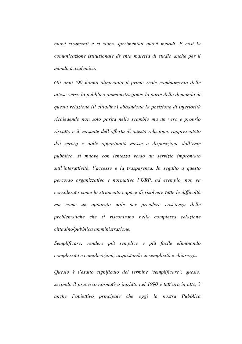 Anteprima della tesi: Comunicazione istituzionale e utenza: dall'estraneità alla familiarità dell'istituzione, Pagina 2