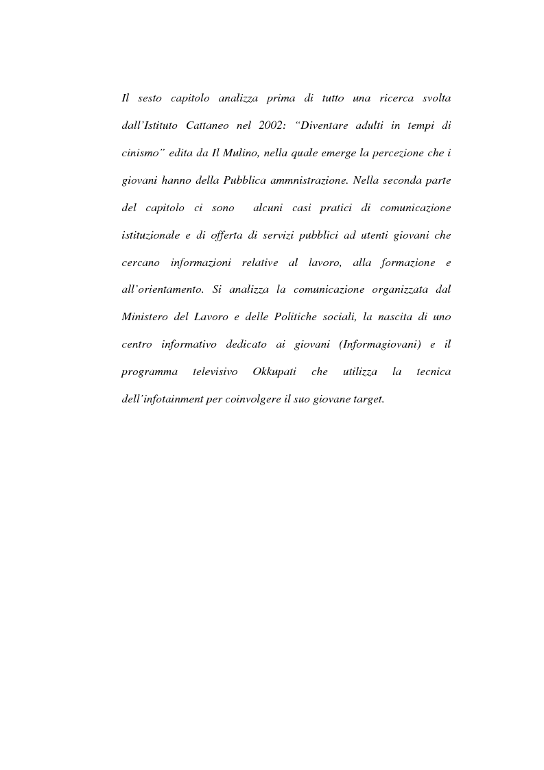 Anteprima della tesi: Comunicazione istituzionale e utenza: dall'estraneità alla familiarità dell'istituzione, Pagina 6