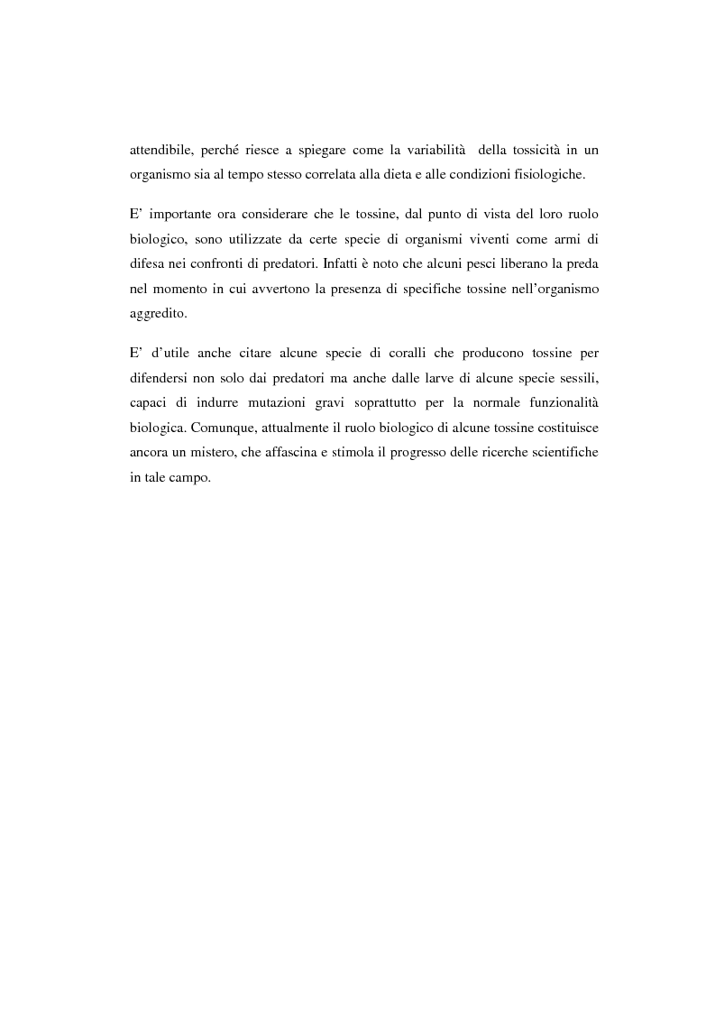 Anteprima della tesi: Isolamento e determinazione strutturale di una nuova citotossina riscontrata dai mitili del Mar Adriatico, Pagina 5