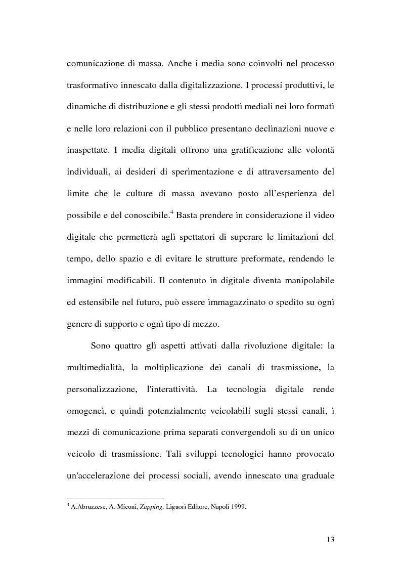 Anteprima della tesi: Web television, il medium della convergenza. Potenzialità, plausibilità ed il case history del Centro MultiMediale di Terni, Pagina 10