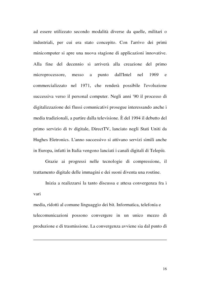 Anteprima della tesi: Web television, il medium della convergenza. Potenzialità, plausibilità ed il case history del Centro MultiMediale di Terni, Pagina 13