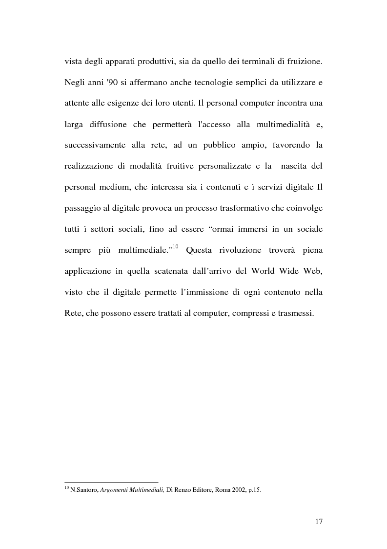 Anteprima della tesi: Web television, il medium della convergenza. Potenzialità, plausibilità ed il case history del Centro MultiMediale di Terni, Pagina 14