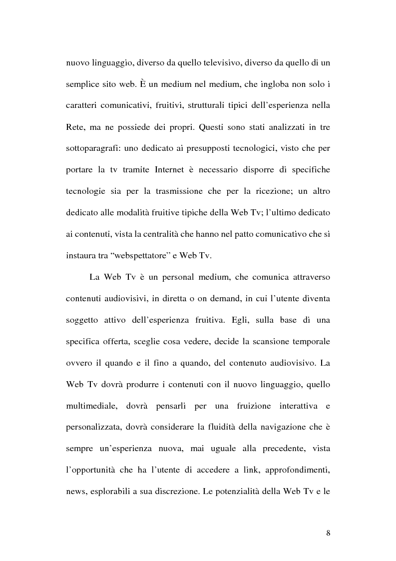 Anteprima della tesi: Web television, il medium della convergenza. Potenzialità, plausibilità ed il case history del Centro MultiMediale di Terni, Pagina 5