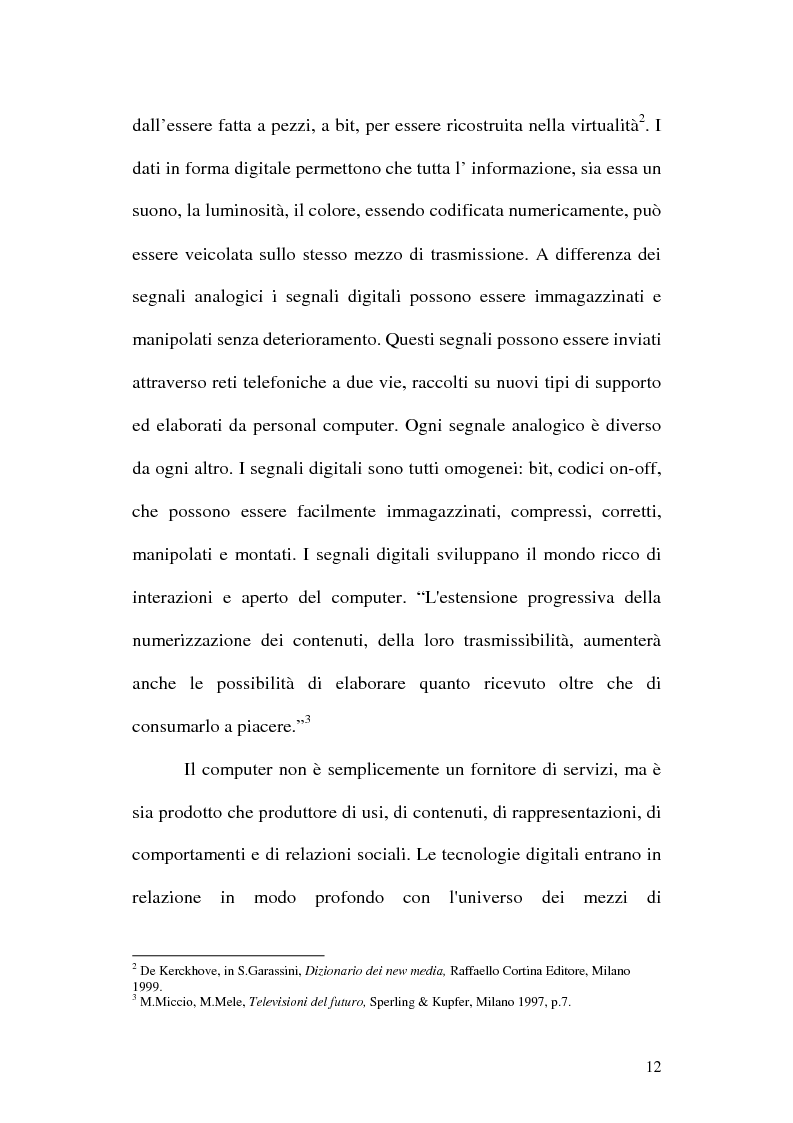 Anteprima della tesi: Web television, il medium della convergenza. Potenzialità, plausibilità ed il case history del Centro MultiMediale di Terni, Pagina 9
