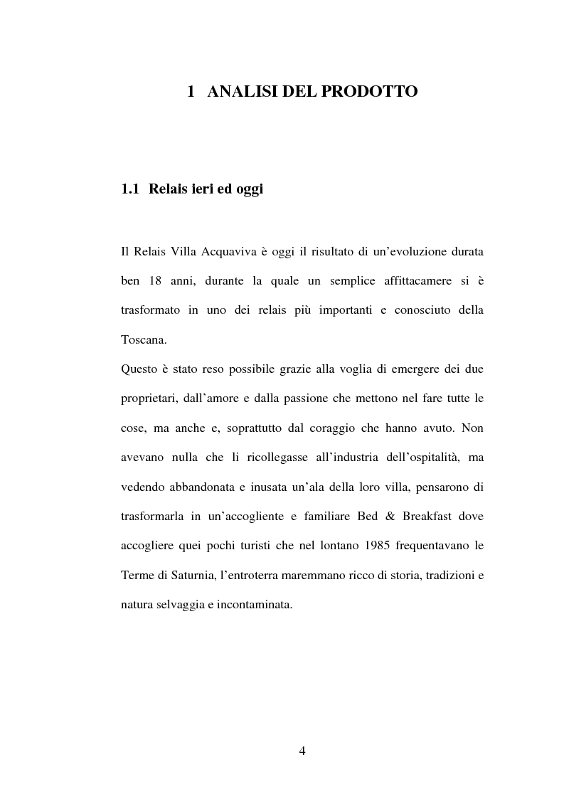 Anteprima della tesi: Piano di comunicazione: il relais Villa Acquaviva, Pagina 3