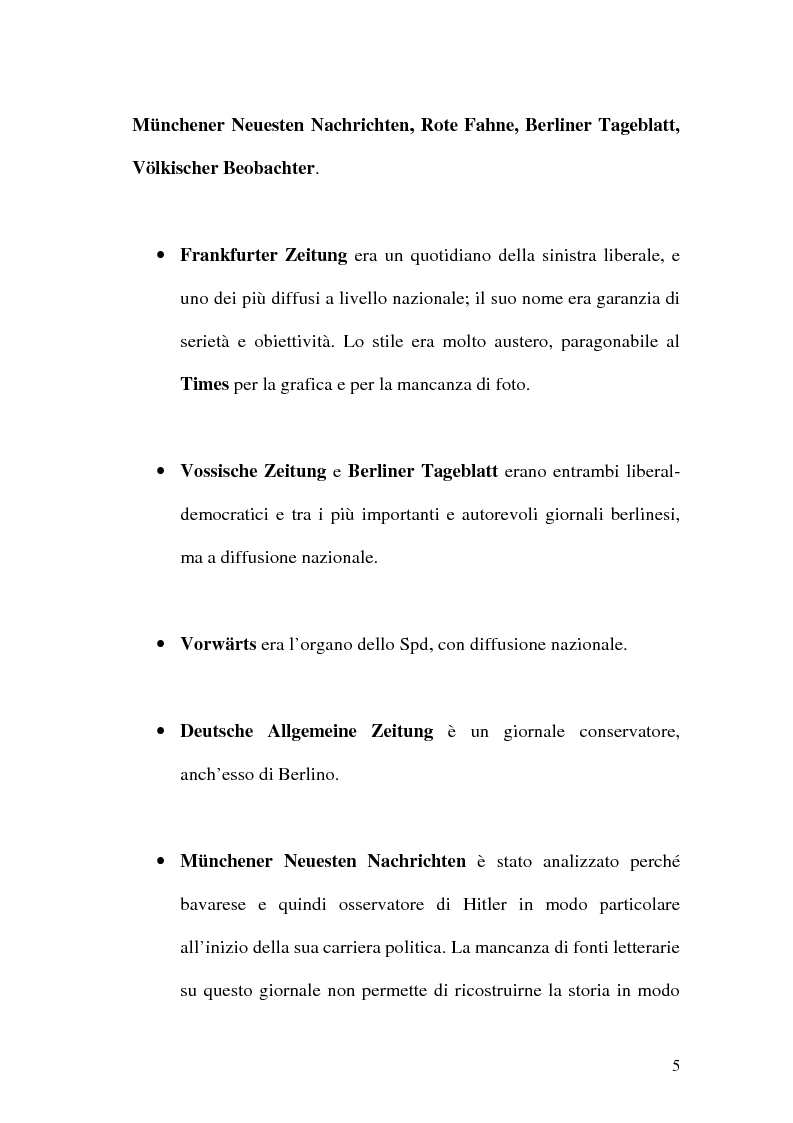 Anteprima della tesi: La figura di Hitler in alcuni quotidiani tedeschi (1923-1933), Pagina 2