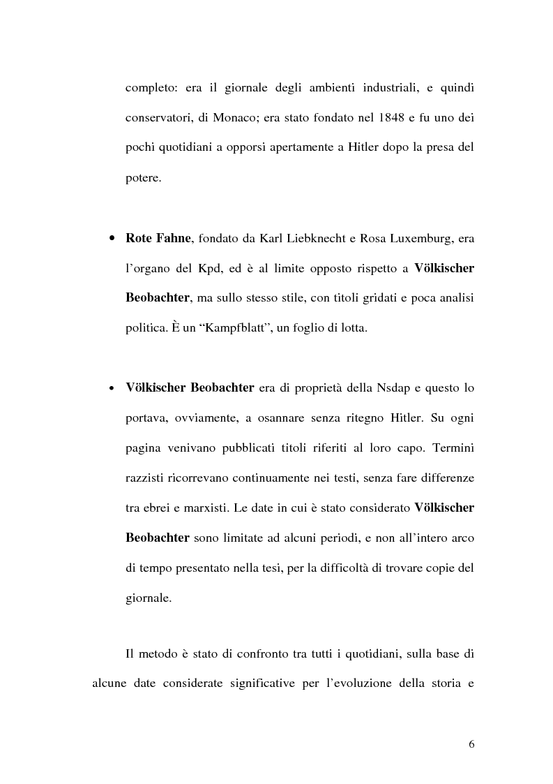 Anteprima della tesi: La figura di Hitler in alcuni quotidiani tedeschi (1923-1933), Pagina 3