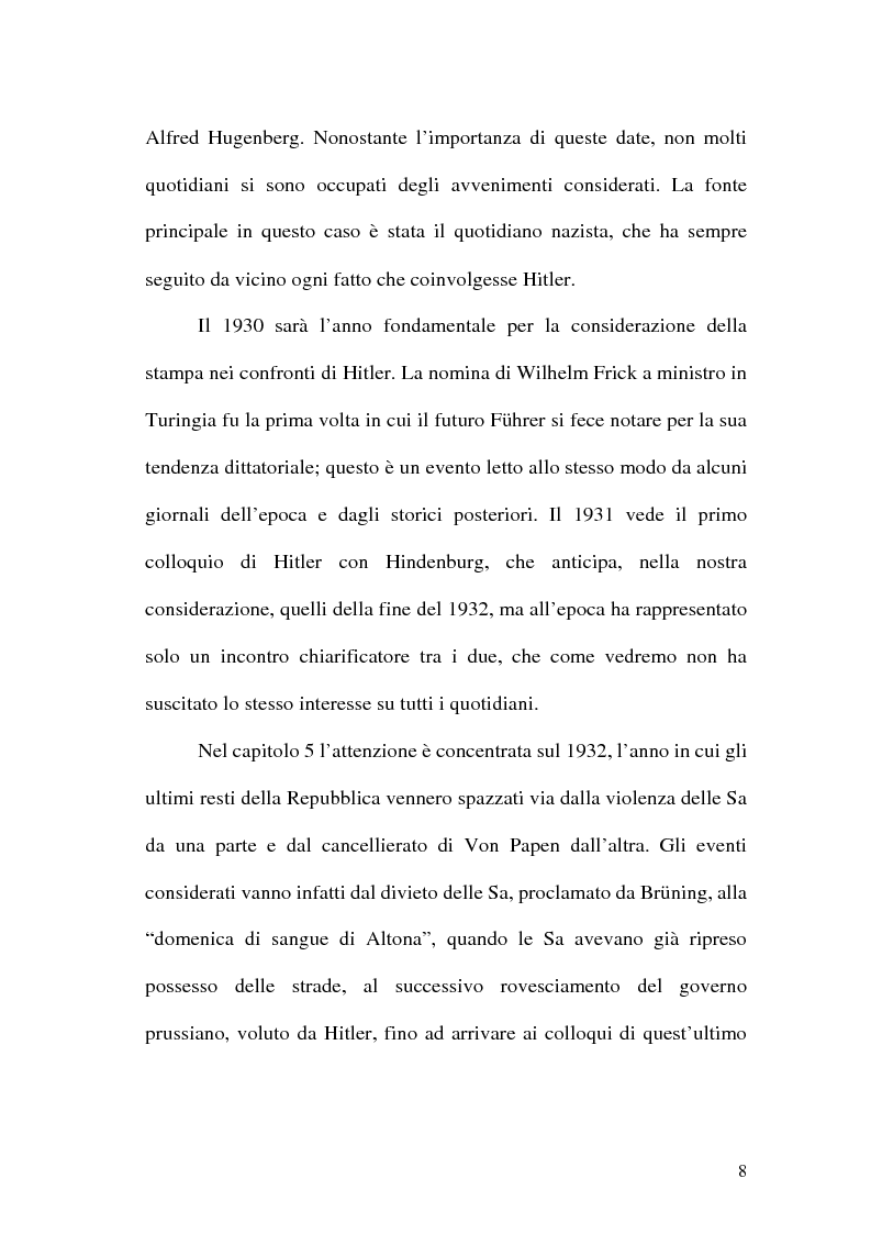 Anteprima della tesi: La figura di Hitler in alcuni quotidiani tedeschi (1923-1933), Pagina 5