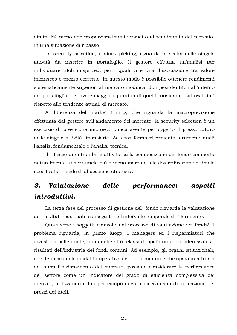 Anteprima della tesi: La performance dei fondi comuni: analisi e valutazione economica, Pagina 14