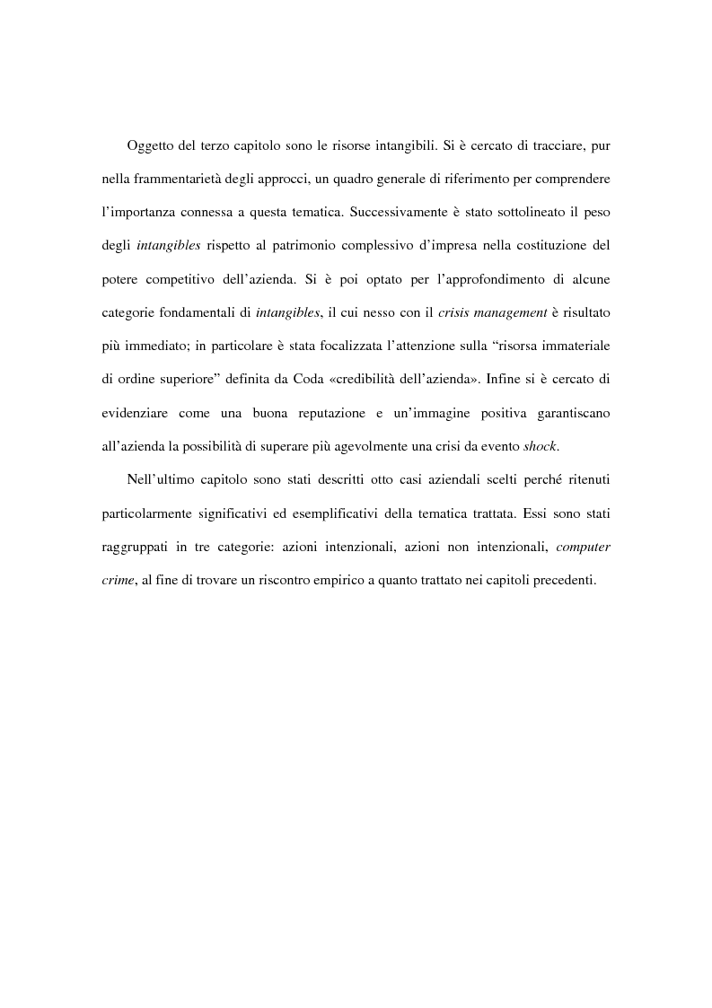Anteprima della tesi: Il ruolo strategico degli intangibles nel crisis management, Pagina 3