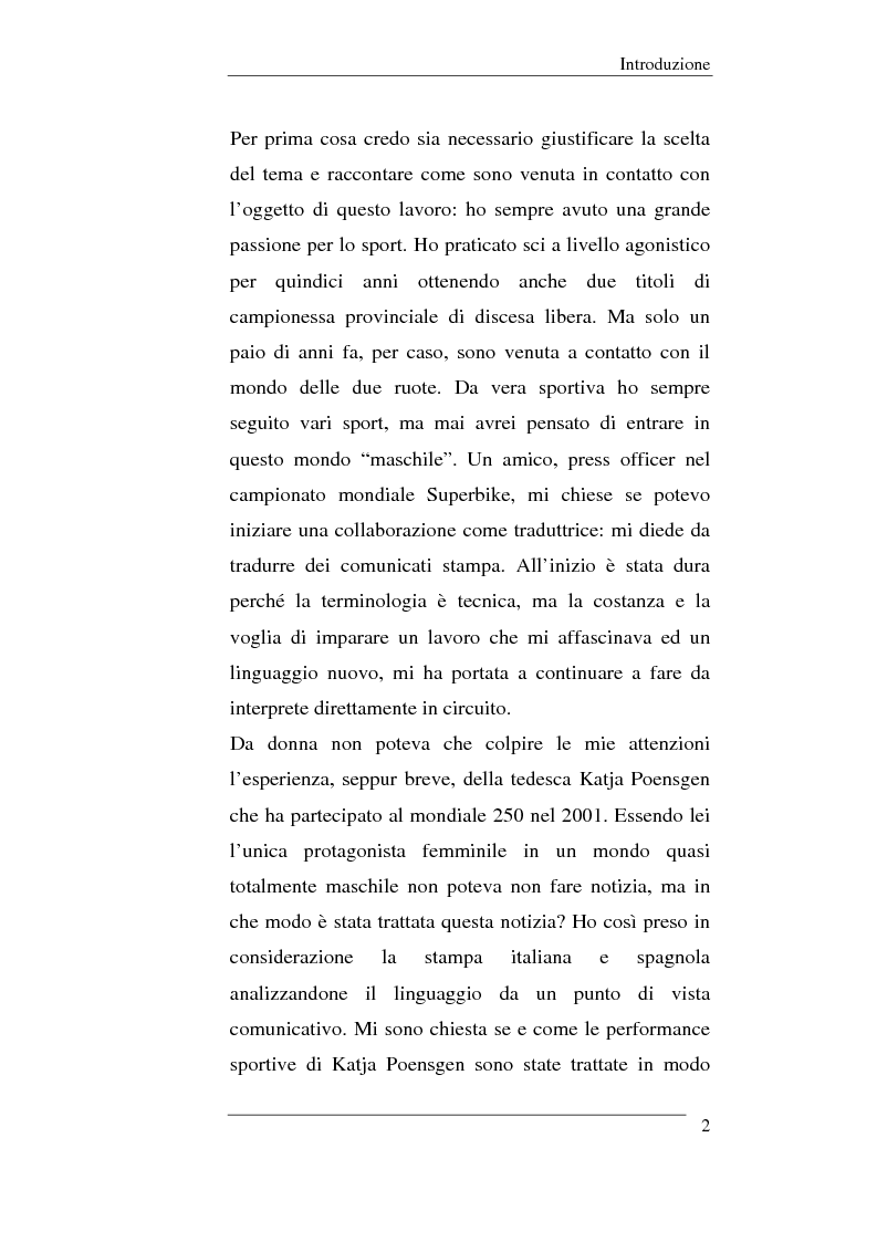 Anteprima della tesi: Il linguaggio sportivo nei giornali italiani e spagnoli. ll caso del motomondiale 2001, Pagina 2
