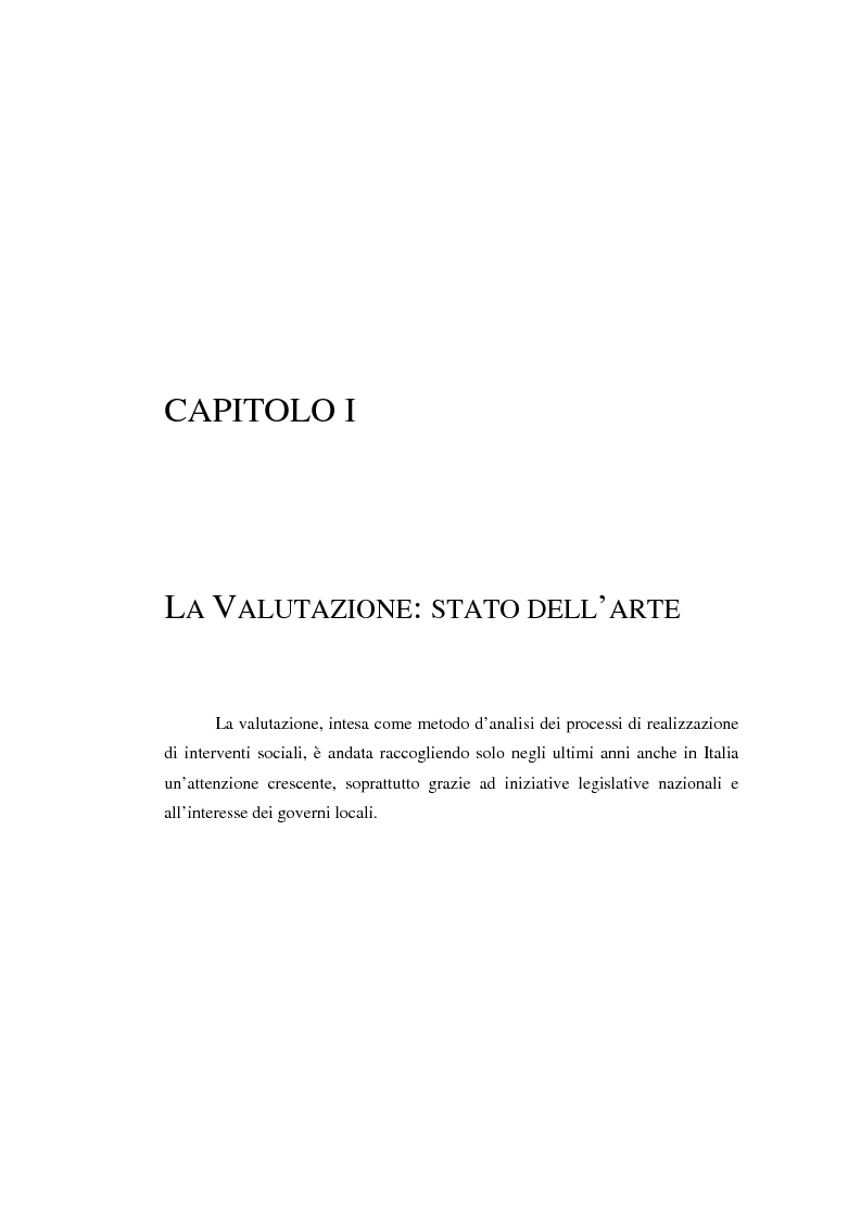 Anteprima della tesi: Nuove frontiere per la valutazione: un possibile approccio per un progetto di iniziativa comunitaria, Pagina 3