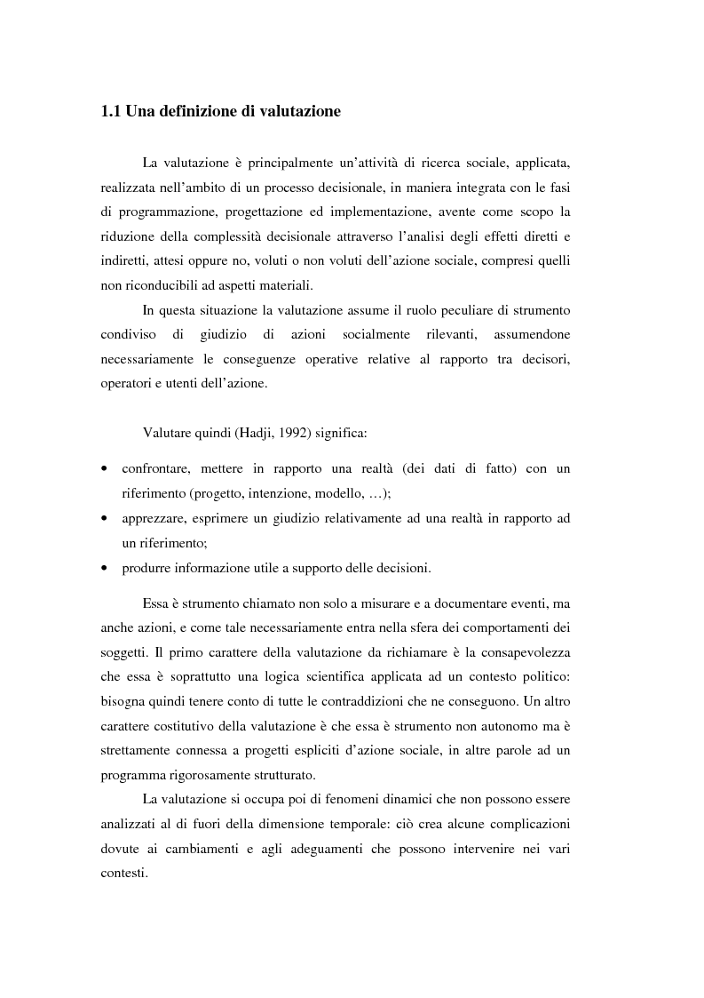 Anteprima della tesi: Nuove frontiere per la valutazione: un possibile approccio per un progetto di iniziativa comunitaria, Pagina 4