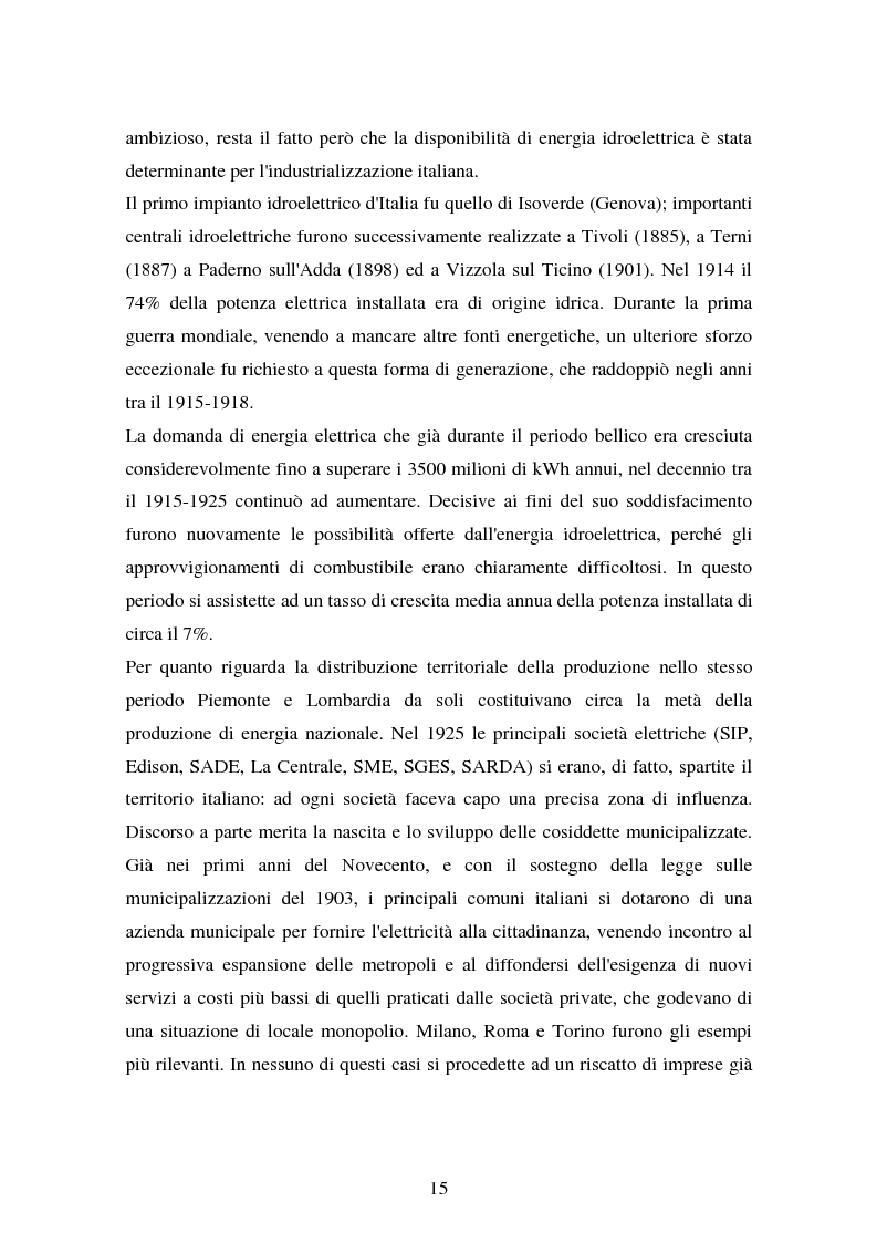 Anteprima della tesi: Produzione e distribuzione dell'energia elettrica in Italia. Gli effetti delle recenti normative, Pagina 10