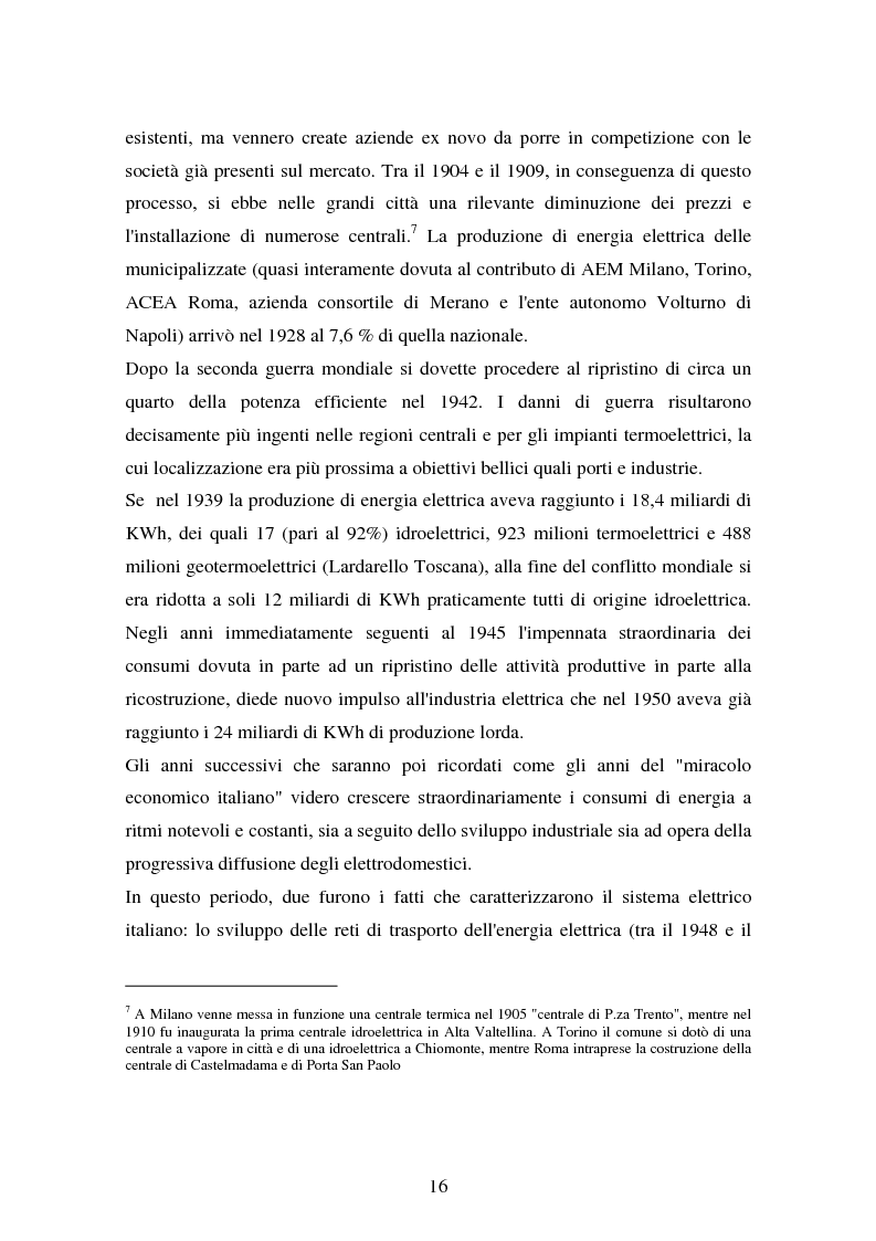 Anteprima della tesi: Produzione e distribuzione dell'energia elettrica in Italia. Gli effetti delle recenti normative, Pagina 11