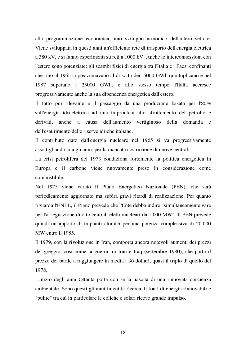 Anteprima della tesi: Produzione e distribuzione dell'energia elettrica in Italia. Gli effetti delle recenti normative, Pagina 13