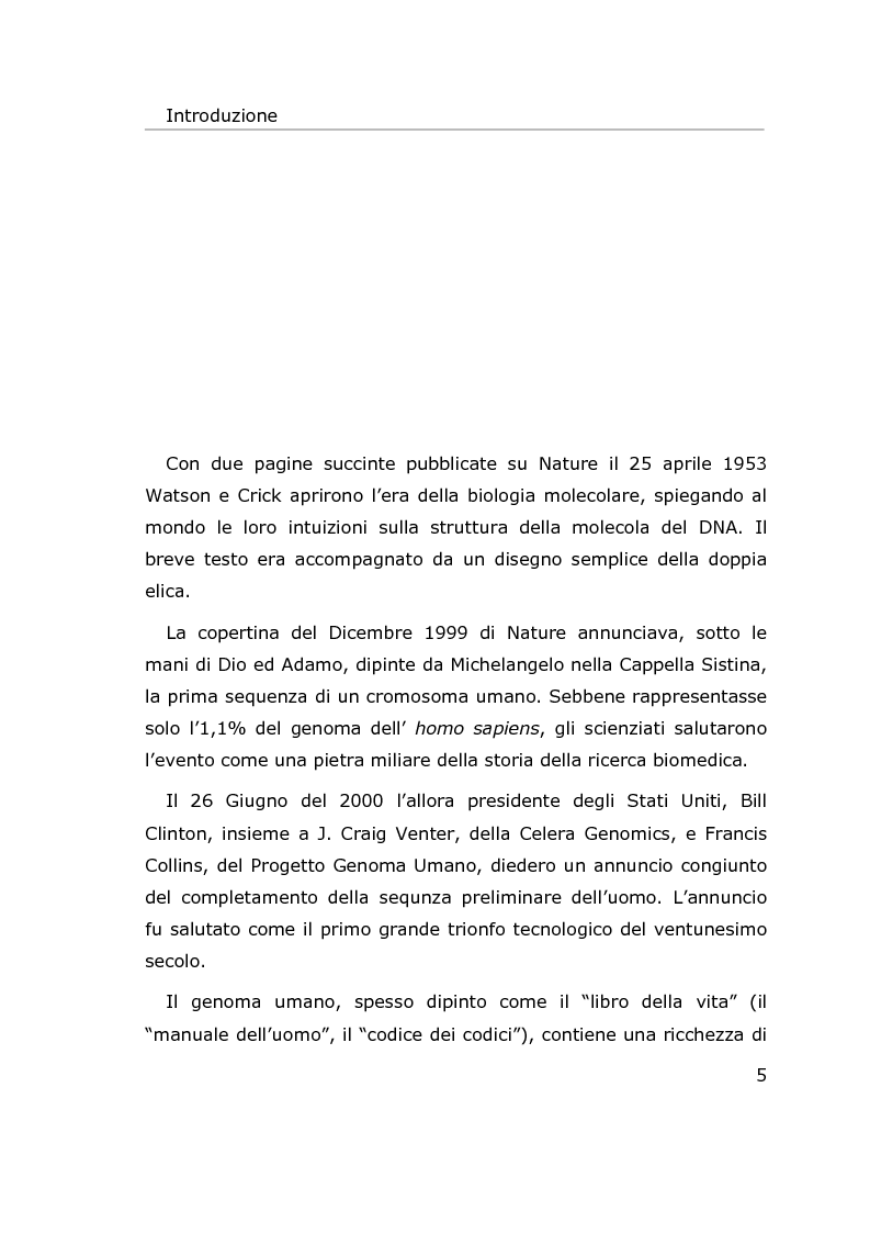 Anteprima della tesi: Metodi per l'estrazione di informazione da sequenze di DNA, Pagina 2