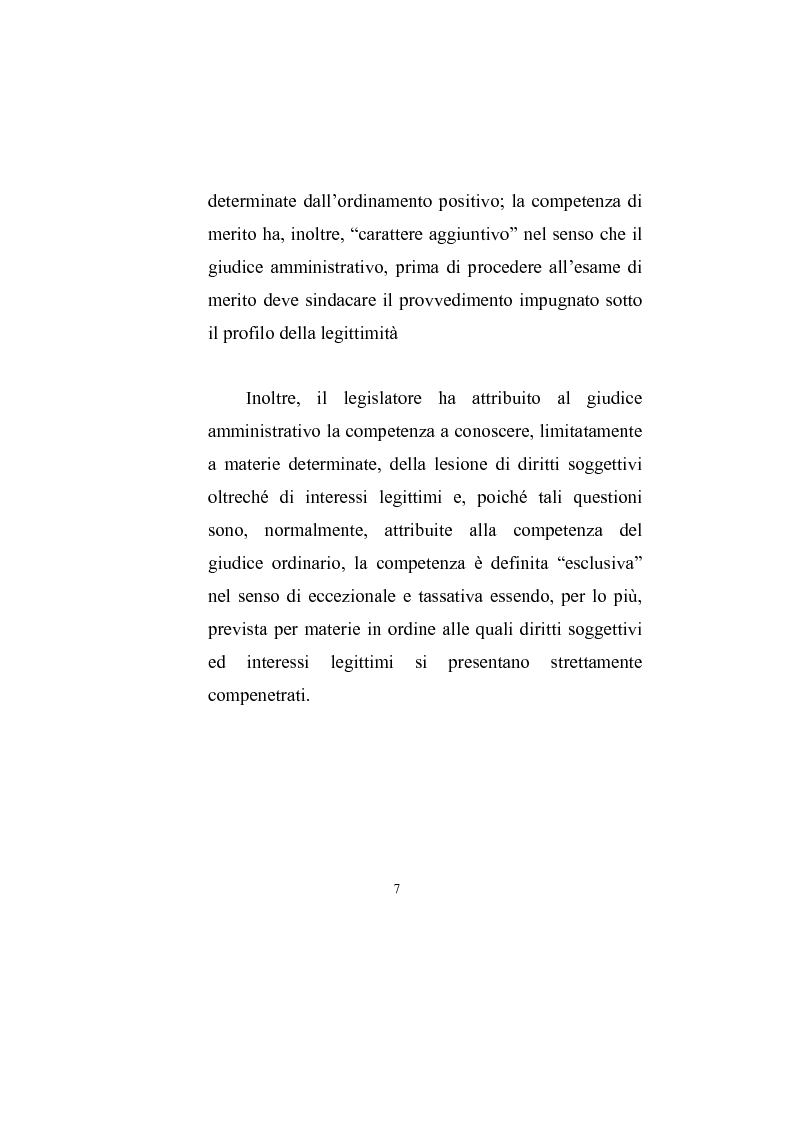 Anteprima della tesi: La giurisdizione esclusiva dalla legge istitutiva del Tar ad oggi, Pagina 4