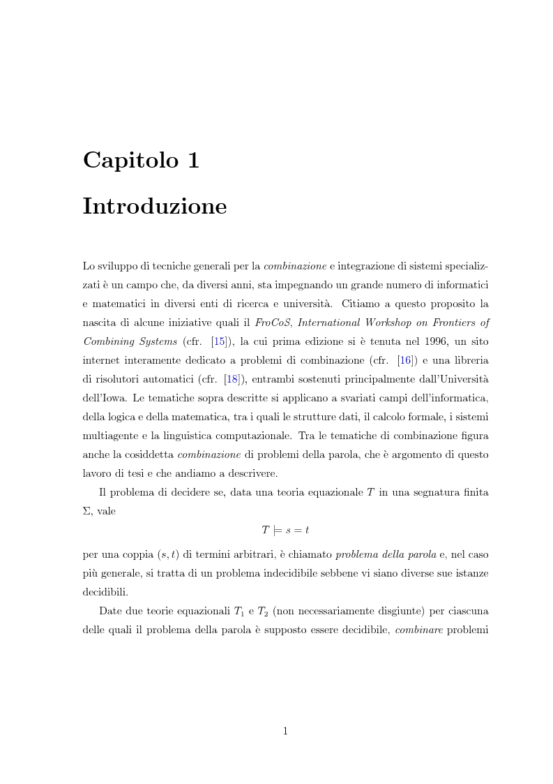 Anteprima della tesi: Combinazione di procedure di decisione tramite riscrittura, Pagina 2