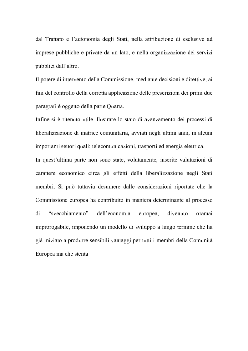 Anteprima della tesi: L'art. 86 del Trattato Ce e la liberalizzazione dei servizi pubblici in Europa, Pagina 3
