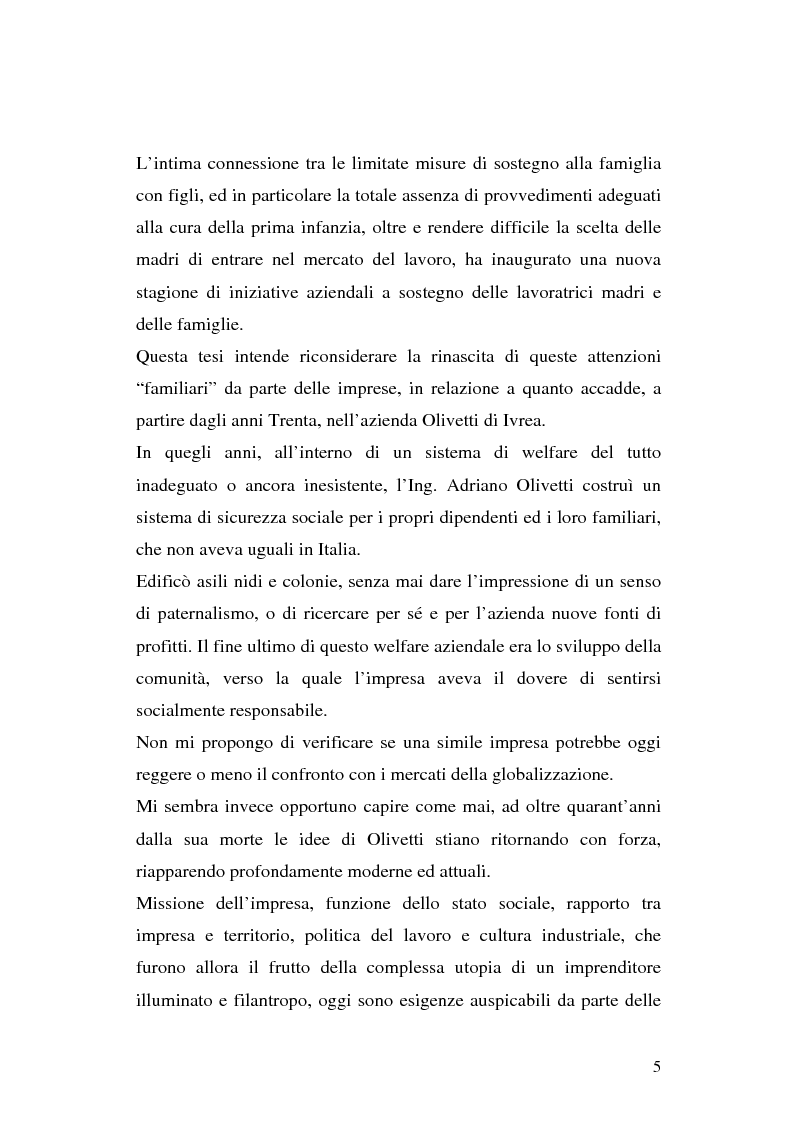 Anteprima della tesi: Politiche per l'infanzia in contesto aziendale: il caso Olivetti, Pagina 2