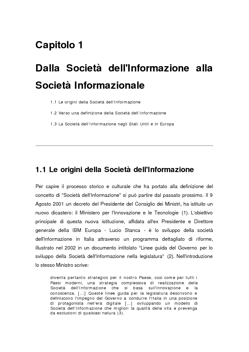 Anteprima della tesi: La società dell'informazione, Pagina 4
