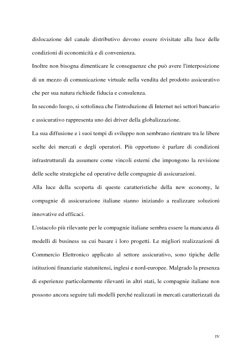 Anteprima della tesi: Il canale distributivo elettronico nelle imprese di assicurazione: situazione e prospettive, Pagina 4