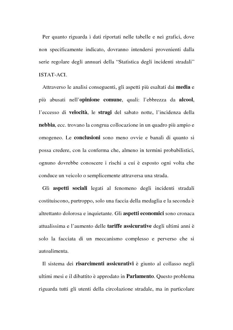 Anteprima della tesi: Gli incidenti stradali nel periodo 1989-1998: aspetti sociali ed economici, Pagina 4