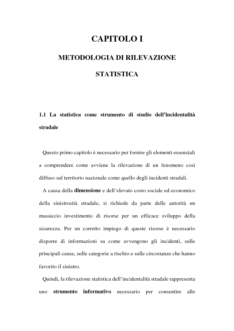 Anteprima della tesi: Gli incidenti stradali nel periodo 1989-1998: aspetti sociali ed economici, Pagina 6