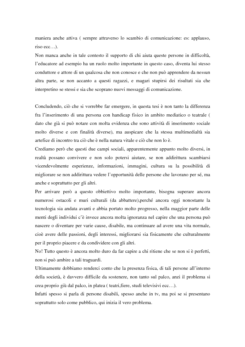 Anteprima della tesi: Integrazione sociale: multimedialità e teatro nel mondo del disabile fisico, Pagina 6