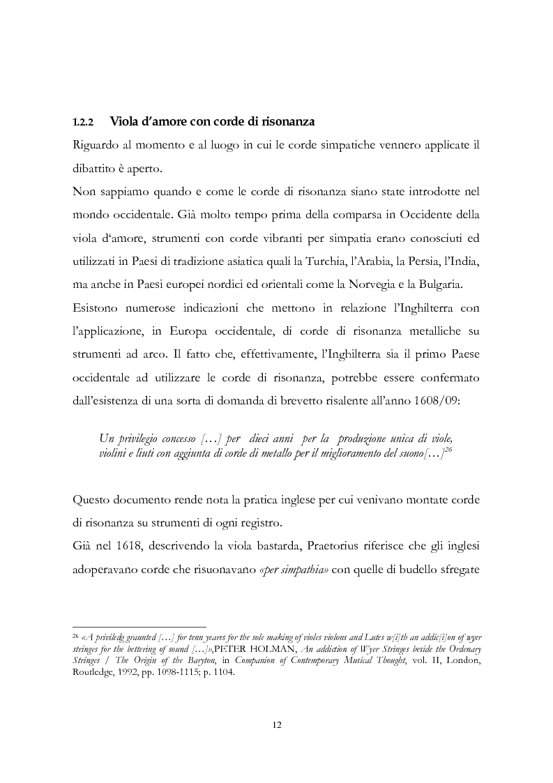 Anteprima della tesi: I musicisti italiani e la viola d'amore nella prima metà del Settecento, Pagina 12