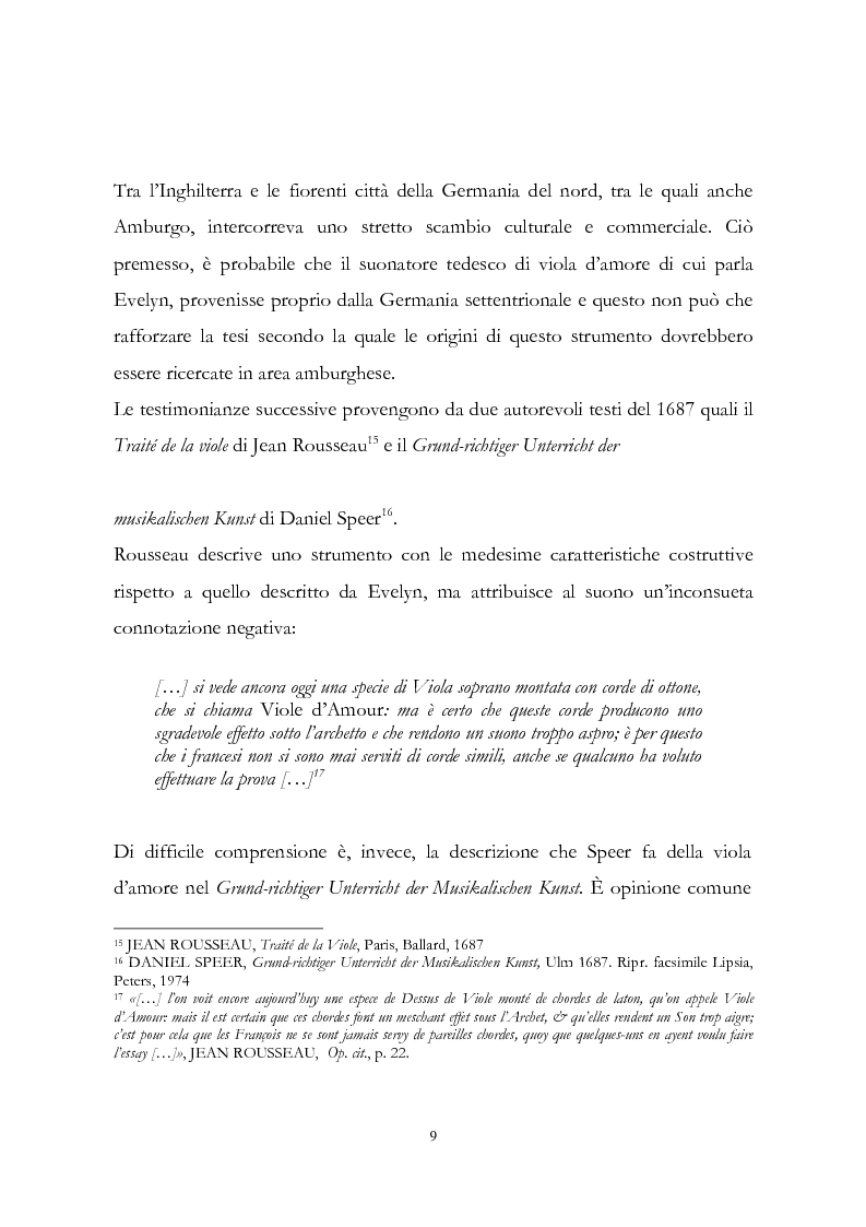 Anteprima della tesi: I musicisti italiani e la viola d'amore nella prima metà del Settecento, Pagina 9