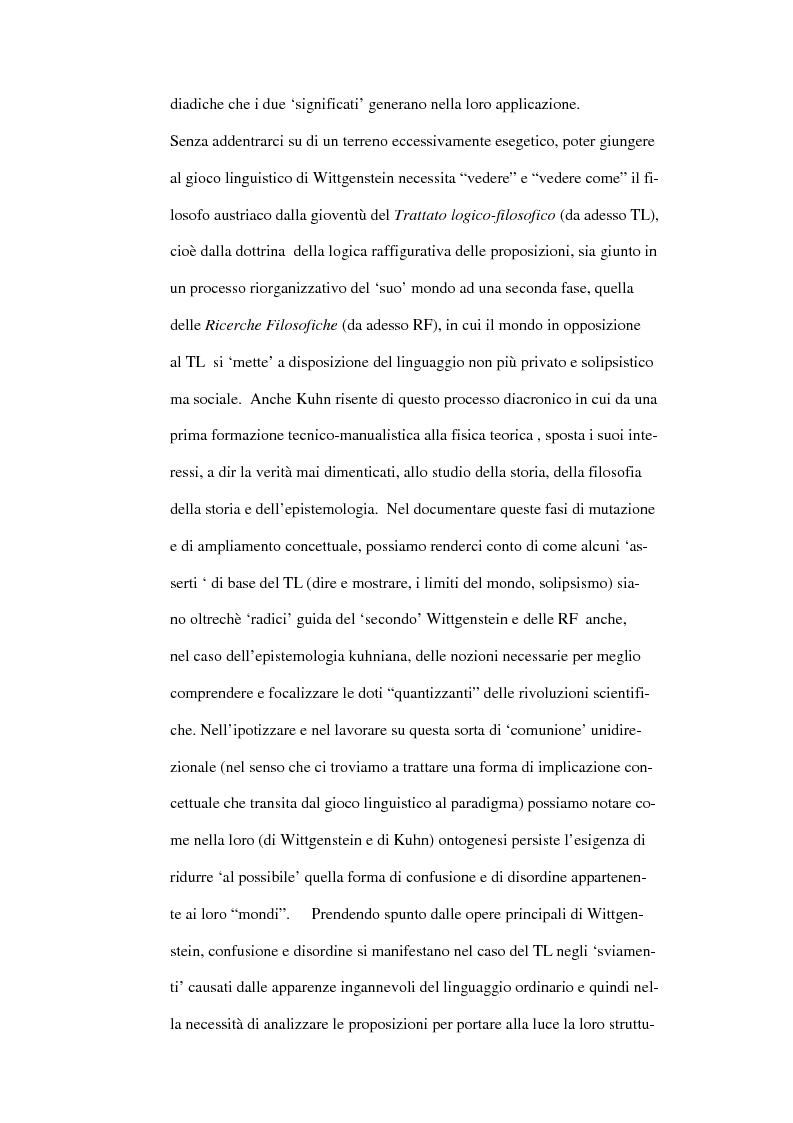 Anteprima della tesi: Nella 'idea' del gioco linguistico e del paradigma: Wittgenstein-Kuhn, Pagina 2