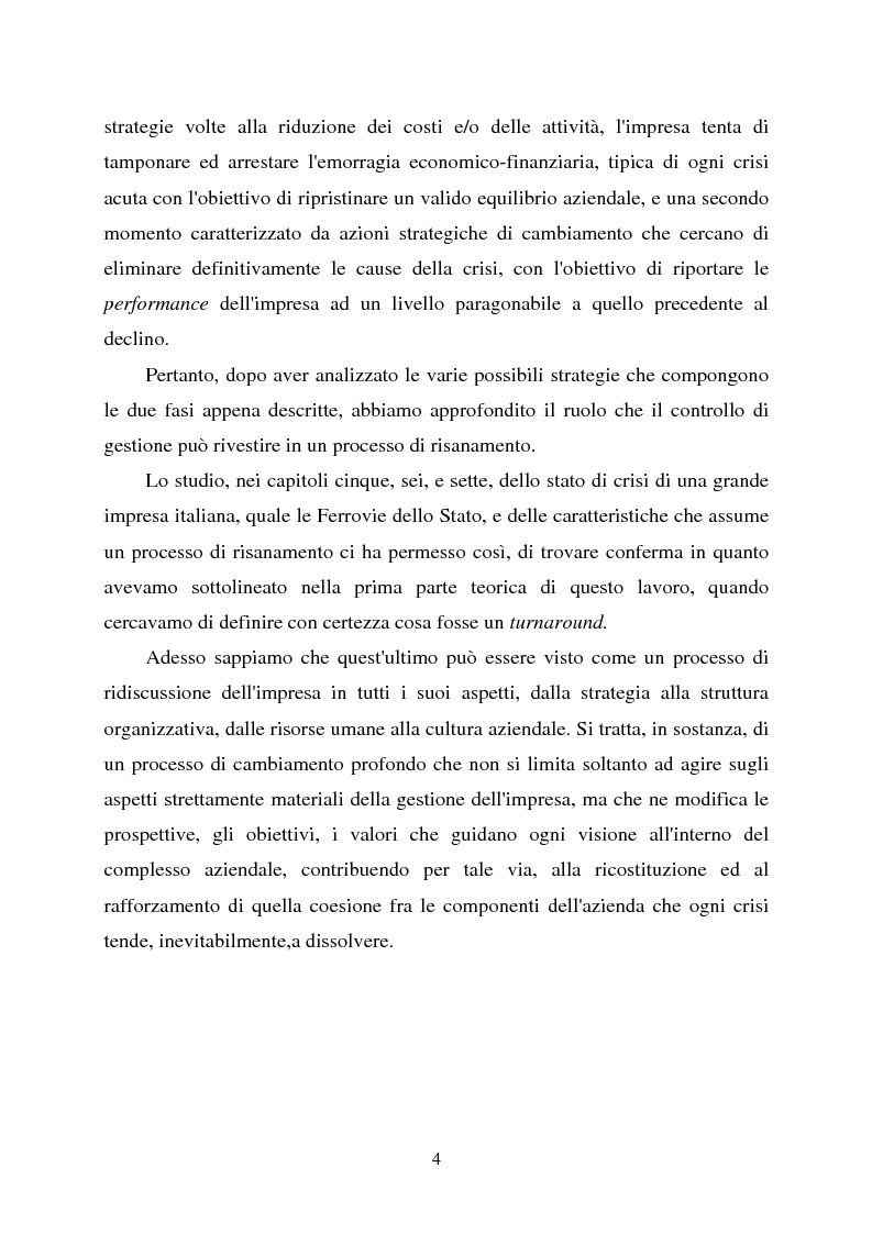 Anteprima della tesi: Crisi d'impresa e strategie di risanamento aziendale: il turnaround delle Ferrovie dello Stato, Pagina 3