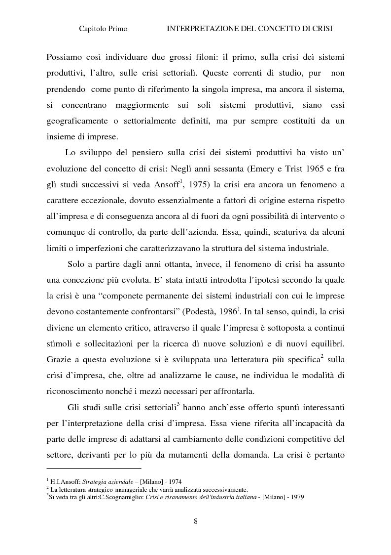 Anteprima della tesi: Crisi d'impresa e strategie di risanamento aziendale: il turnaround delle Ferrovie dello Stato, Pagina 7