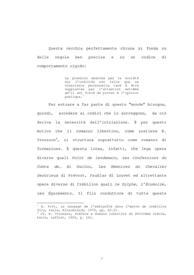 Anteprima della tesi: Strutture narrative di alcuni romanzi di Crébillon Fils, Pagina 5
