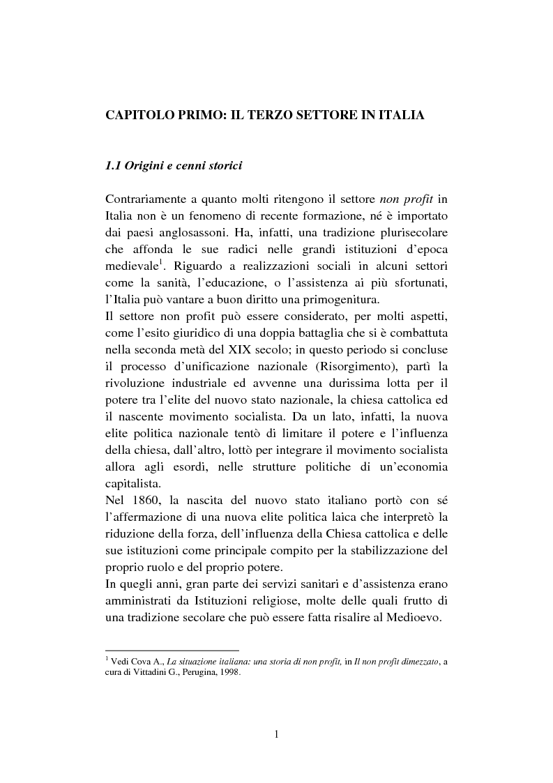 Anteprima della tesi: Le organizzazioni non profit. Il caso polisportiva Paolo Poggi, Pagina 3
