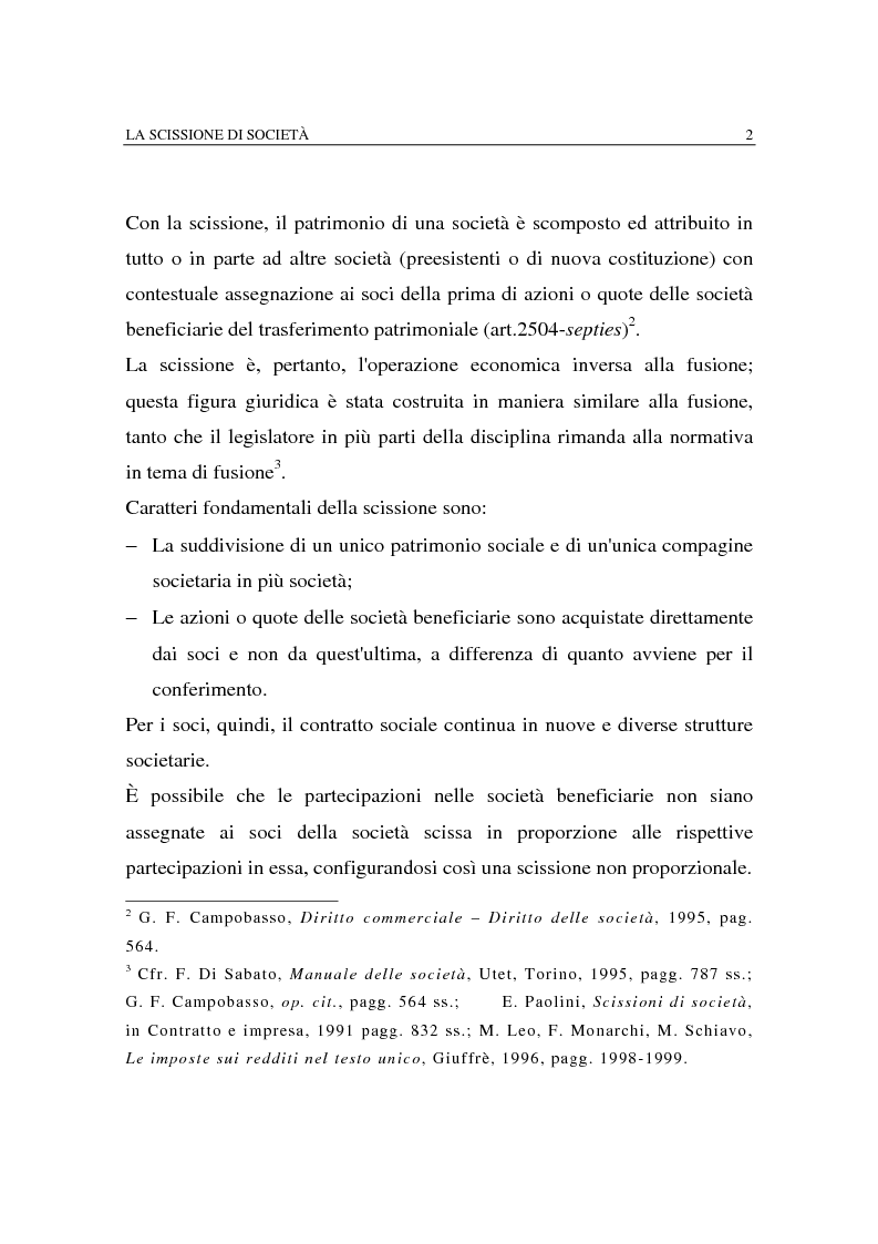 Anteprima della tesi: La scissione di società, Pagina 2