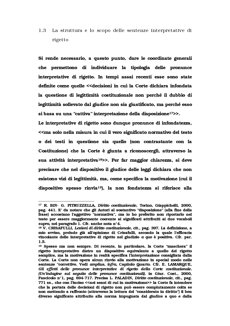 Anteprima della tesi: Le metamorfosi delle sentenze interpretative di rigetto, Pagina 10