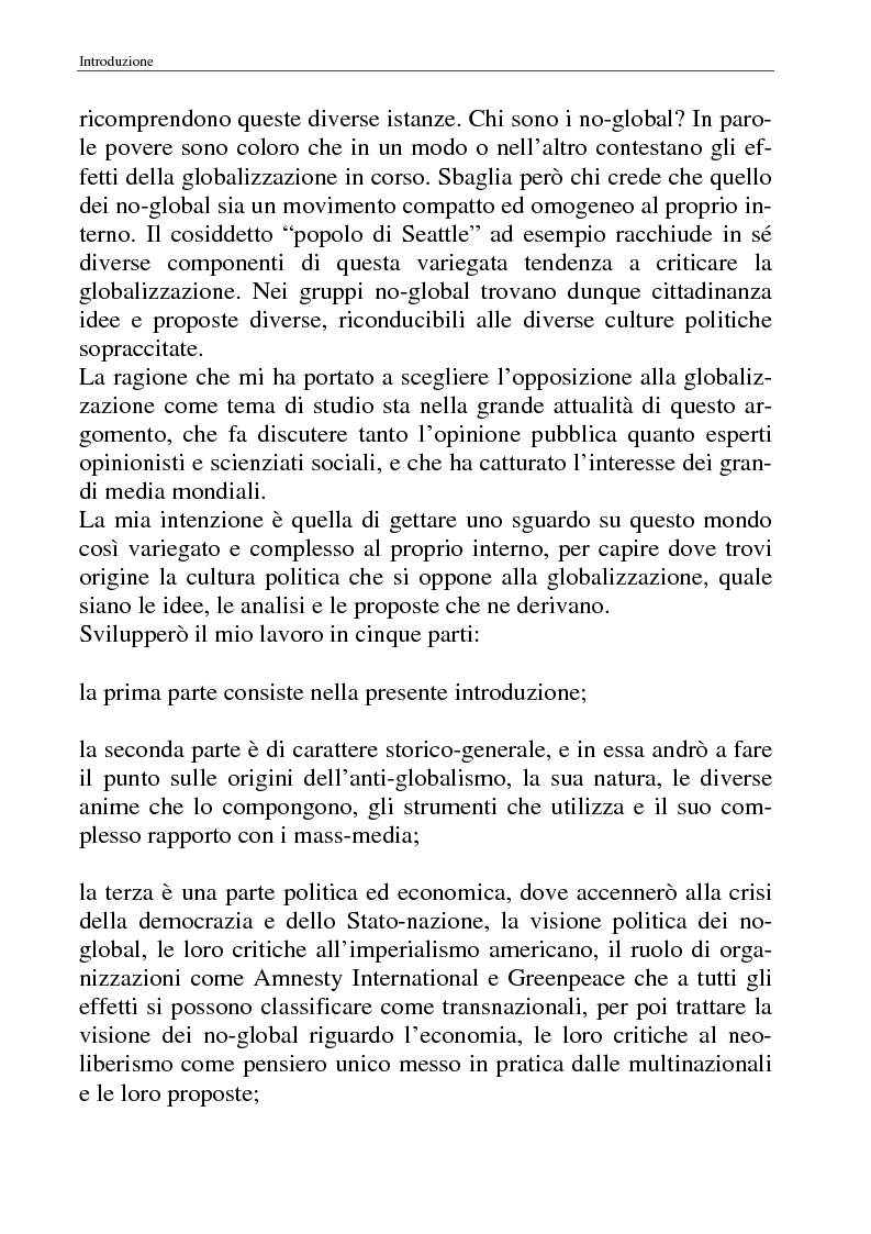 Anteprima della tesi: I movimenti no-global: natura, idee, evoluzione, Pagina 2